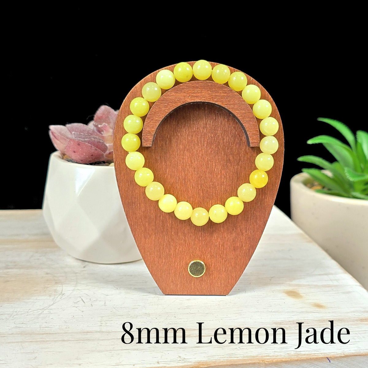 8mm Lemon Jade Gemstone Bracelet