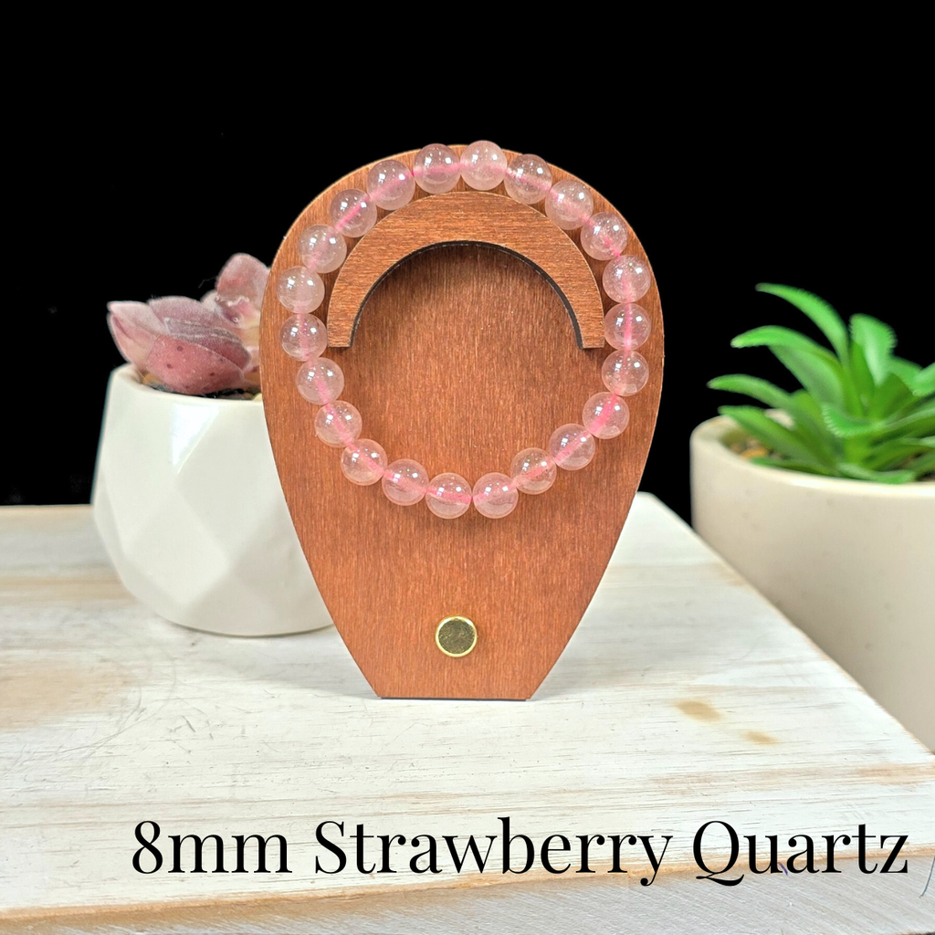 8mm Strawberry Quartz Gemstone Bracelet