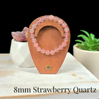 8mm Strawberry Quartz Gemstone Bracelet