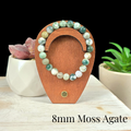 8mm Moss Agate Gemstone Bracelet