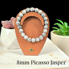 8mm Picasso Jasper Gemstone Bracelet