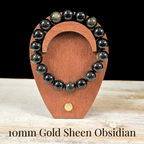 10mm Gold Sheen Obsidian Gemstone Bracelet