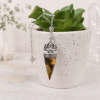 Tiger Eye Lotus Om Pendulum