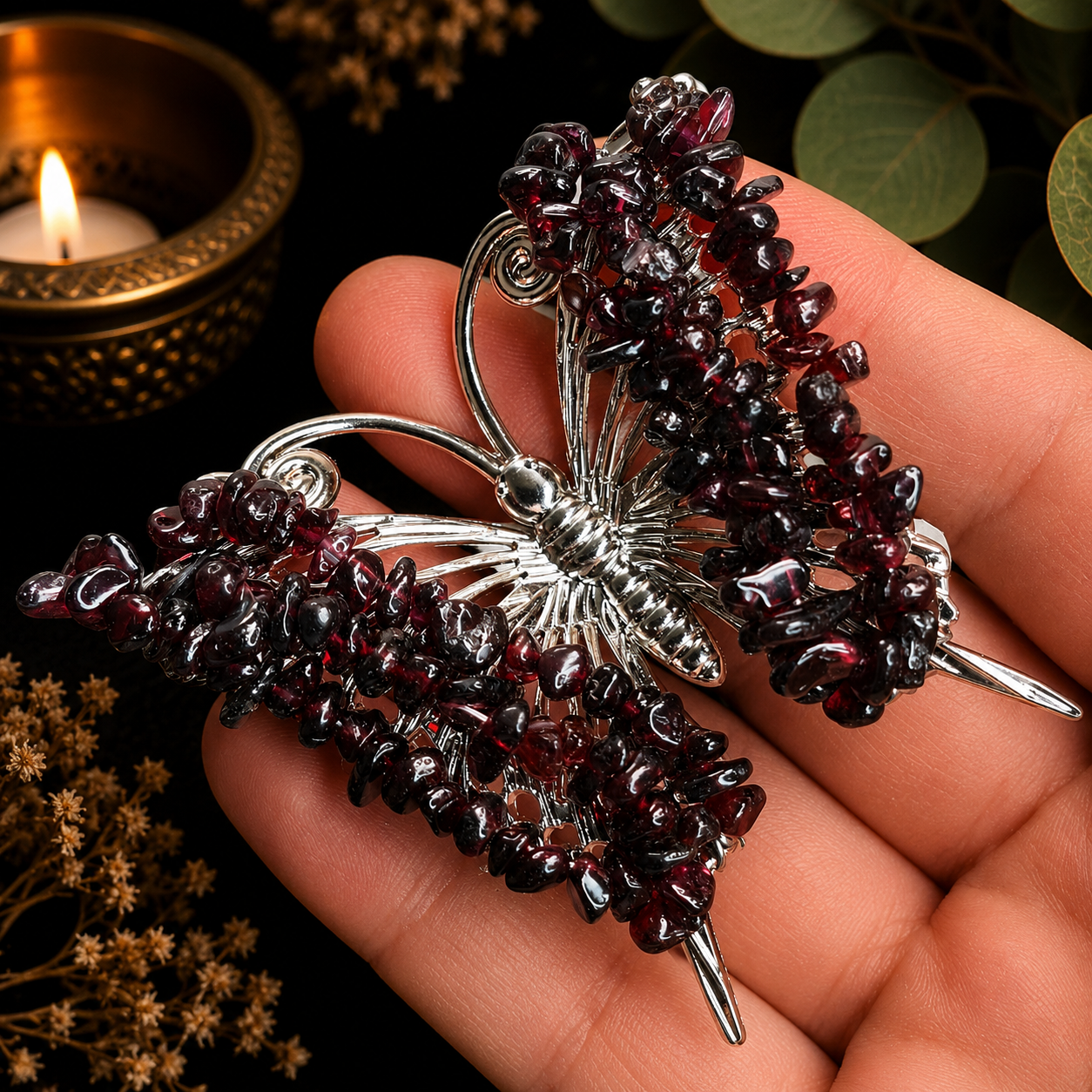 Gemstone Butterfly - Garnet