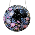15cm Acrylic Suncatcher - Moon & Flowers