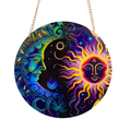 15cm Acrylic Suncatcher - Colourful Sun & Moon