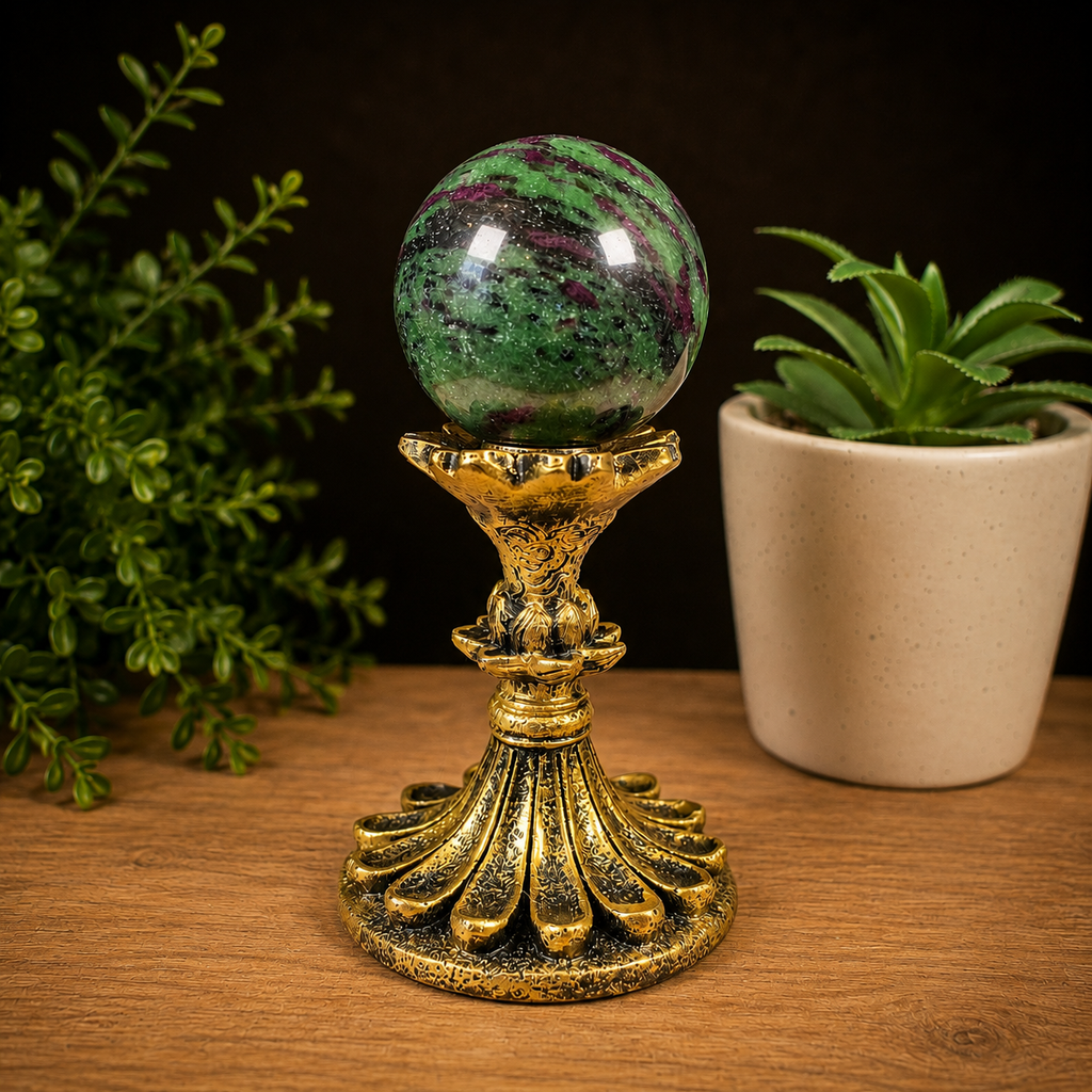 Gold Lotus Sphere Stand