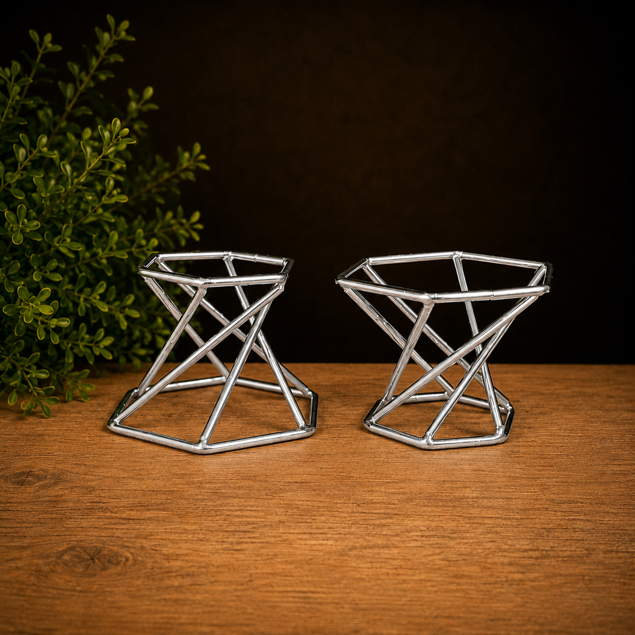 Silver Metal Sphere Stand