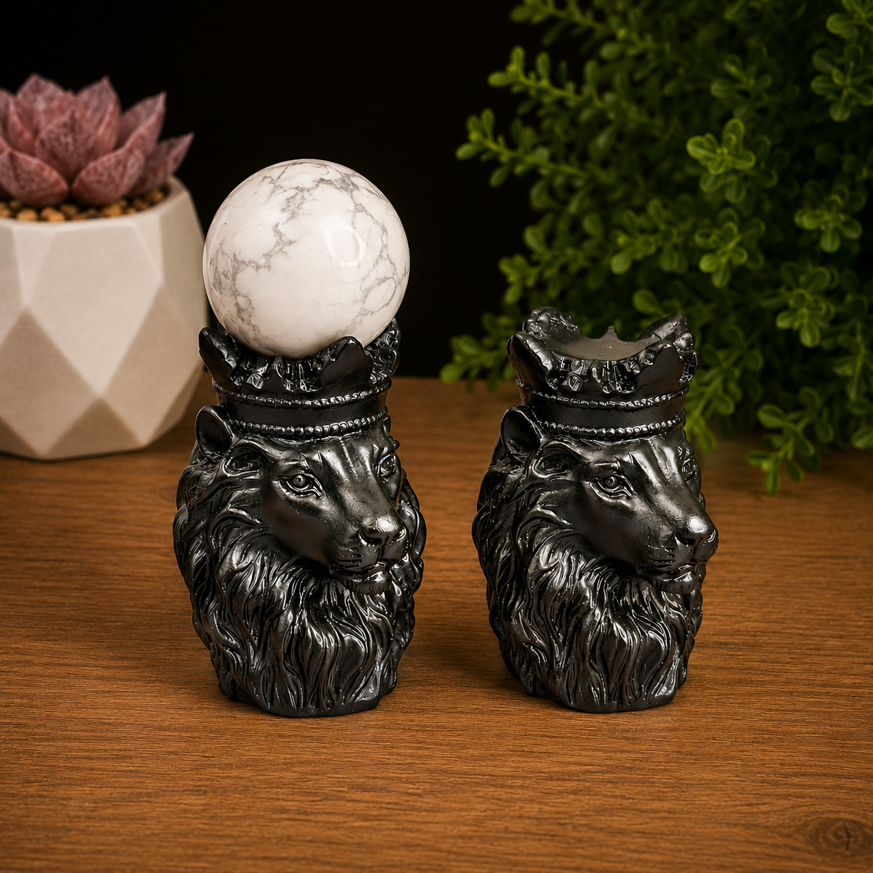 Black Lion Sphere Stand