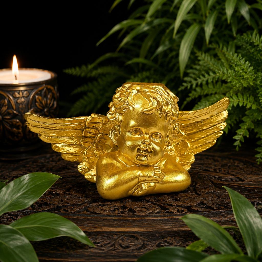 Gold Cherub Sphere Stand