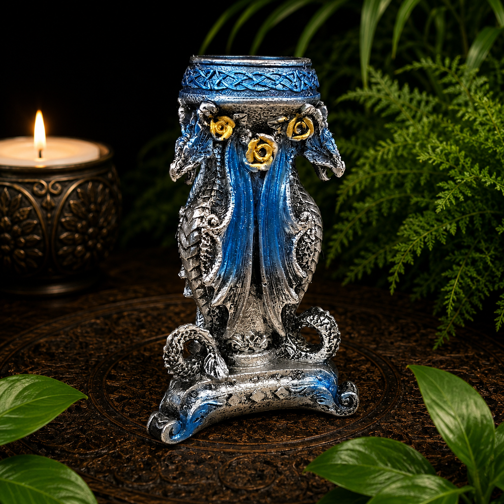 Blue Triple Dragon Sphere Stand