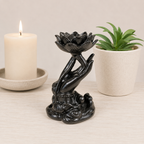 Black Hand with Lotus Sphere Stand