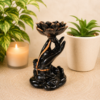 Black & Rose Gold Hand with Lotus Sphere Stand