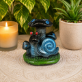 Blue Snail with Mushrooms Sphere Stand