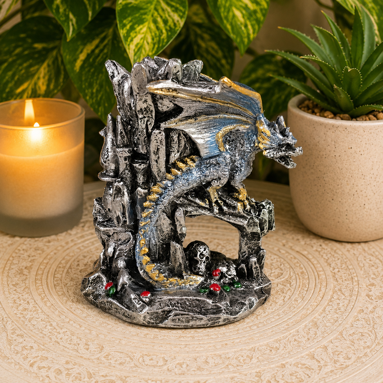 Blue Dragon Castle Sphere Stand