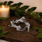 Silver Tiger Metal Sphere Stand