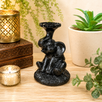 Black Sitting Elephant Sphere Stand
