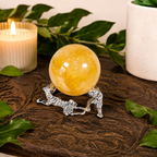 Silver Tiger Metal Sphere Stand