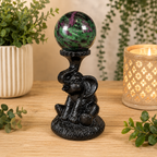 Black Sitting Elephant Sphere Stand