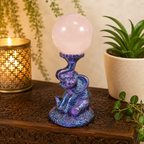 Purple/Blue Sitting Elephant Sphere Stand