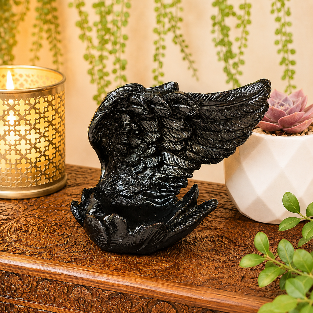 Black Open Wing Sphere Stand/Trinket Dish