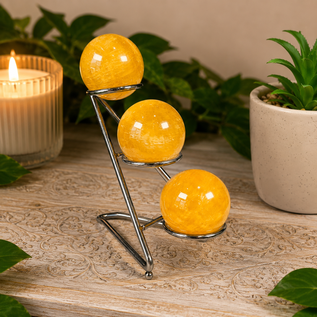 Gunmetal Grey 3 Sphere Tiered  Metal Stand