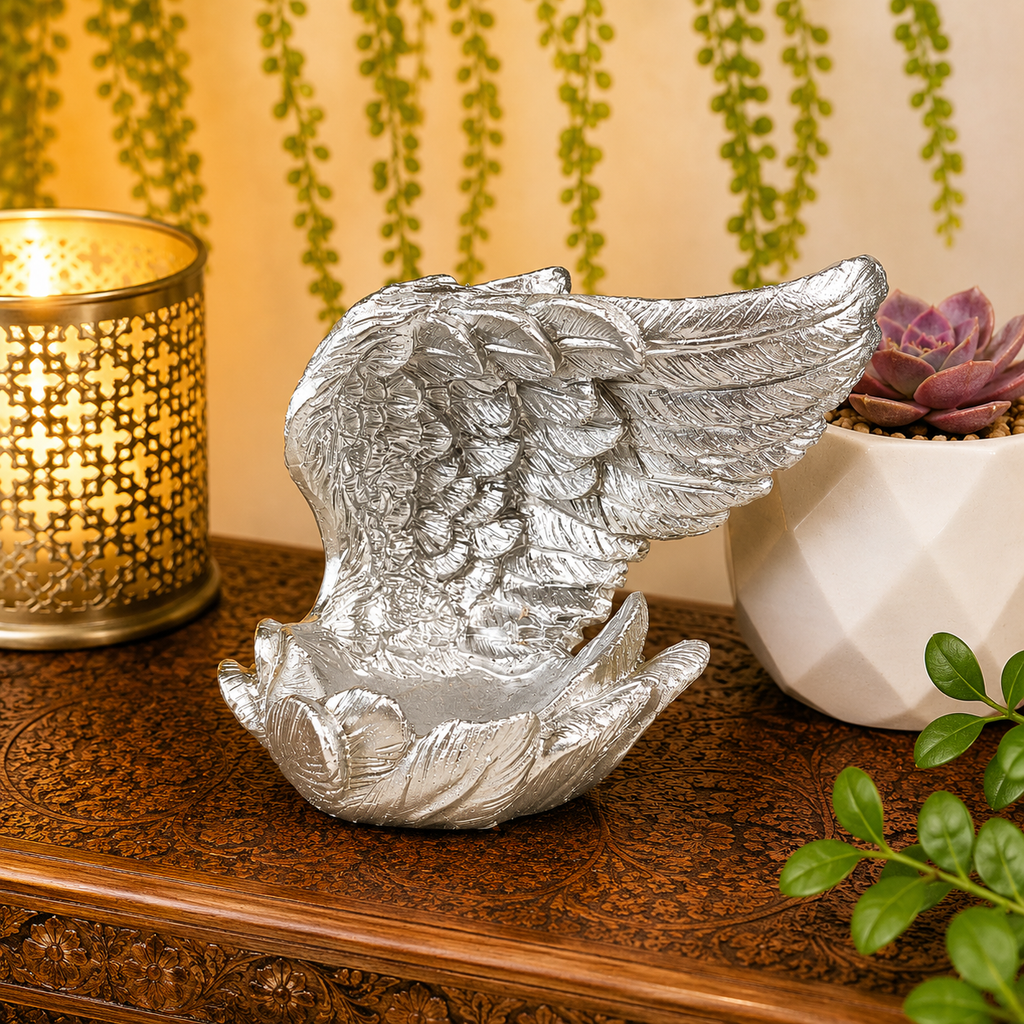 Silver Open Wing Sphere Stand/Trinket Dish