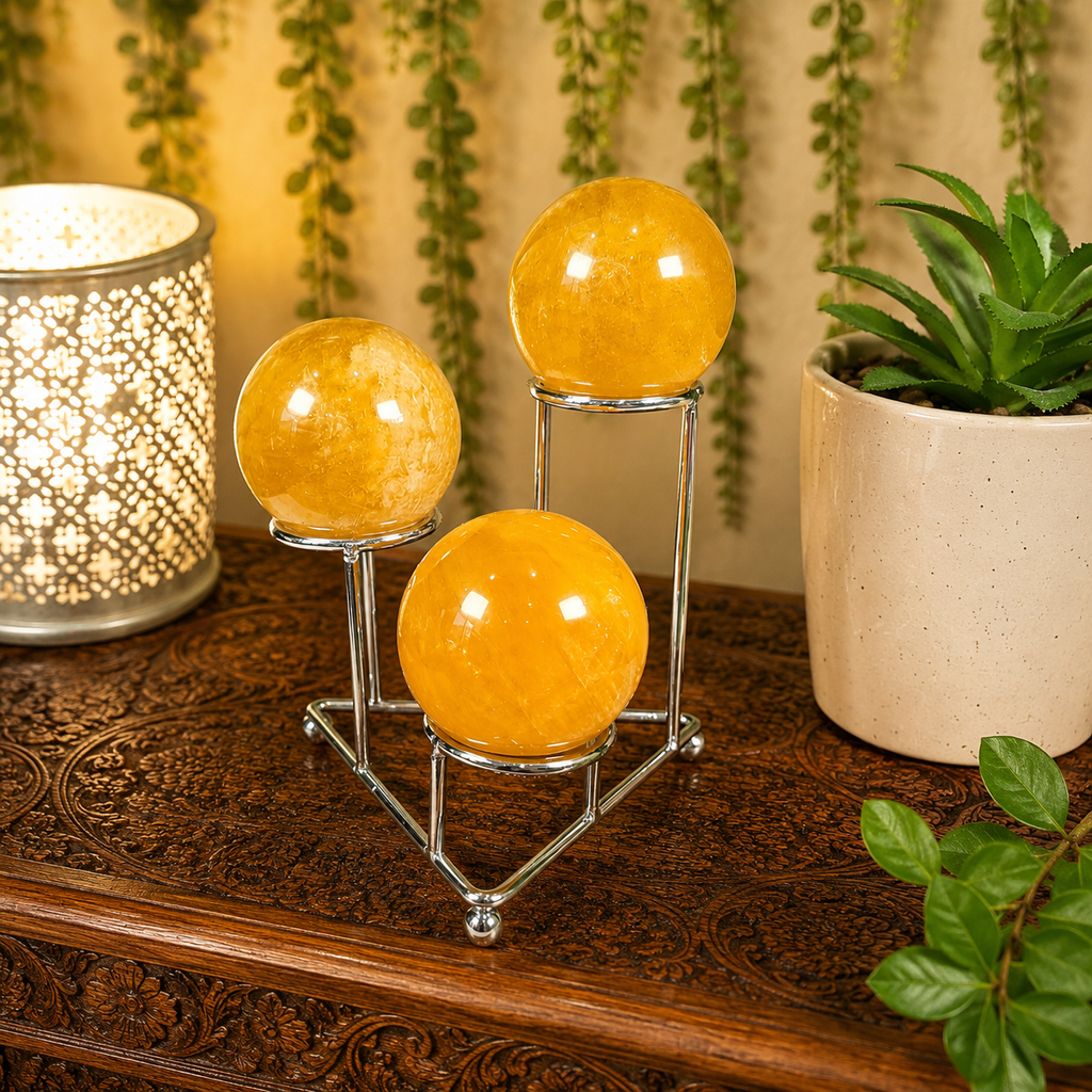 Silver 3 Step Sphere Metal Stand