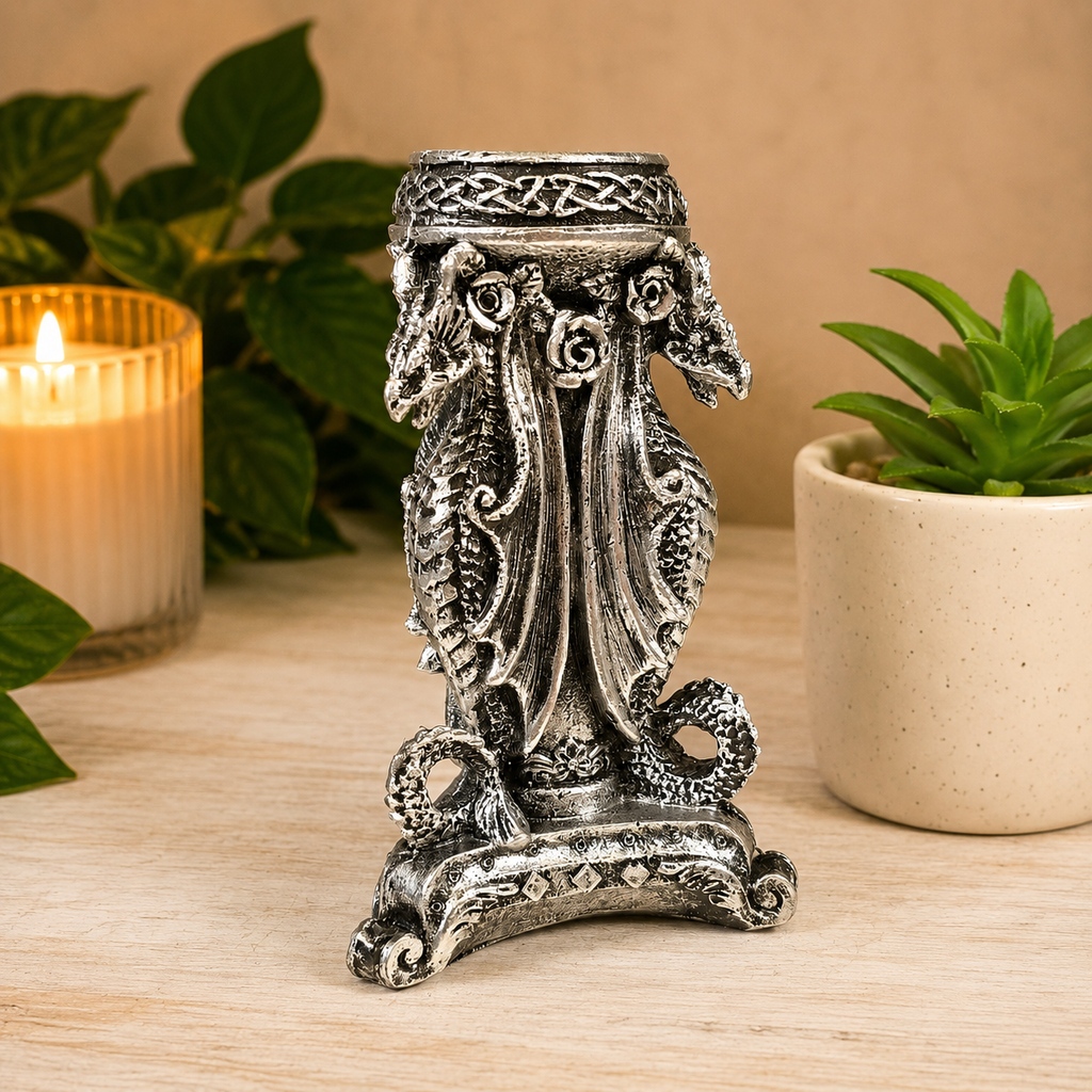 Silver Triple Dragon Sphere Stand