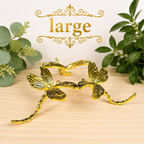 Large Gold Dragonfly Metal Sphere Stand