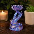 Purple/Blue Hand with Lotus Sphere Stand