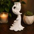 White with Rainbow Glitter Peacock Sphere Stand