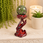 Dark Red Hand with Lotus Sphere Stand