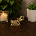 Old Gold Elephant Metal Sphere Stand