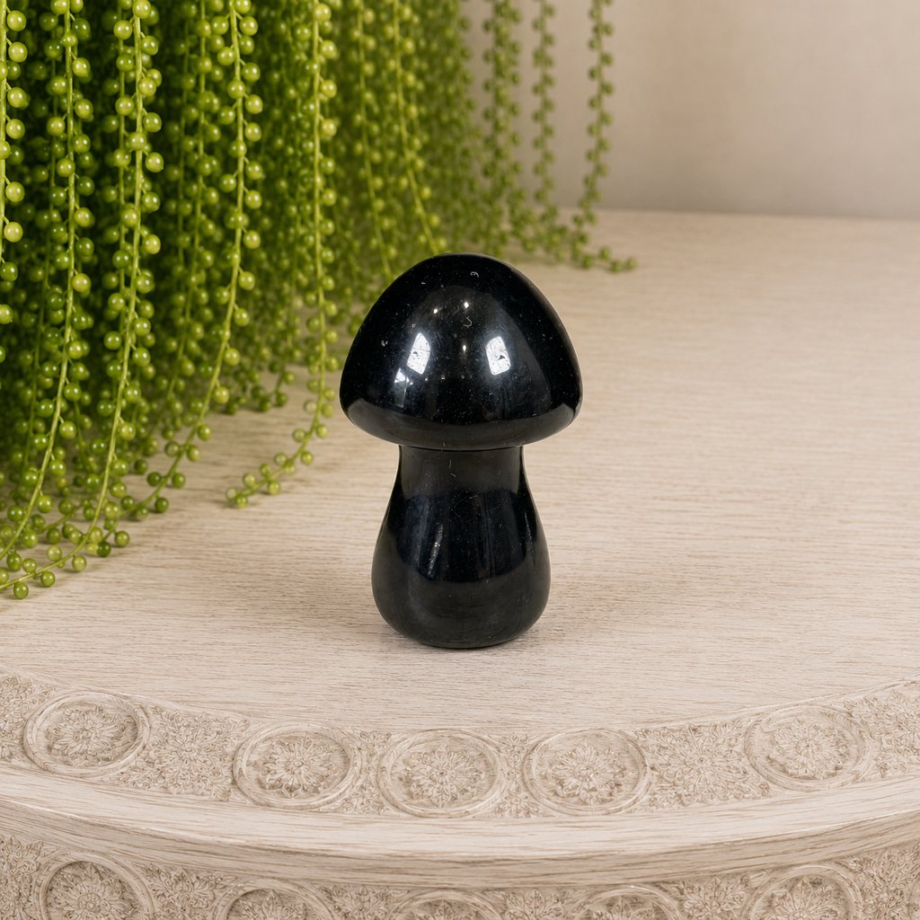 4cm Gemstone Mushroom - Black Obsidian