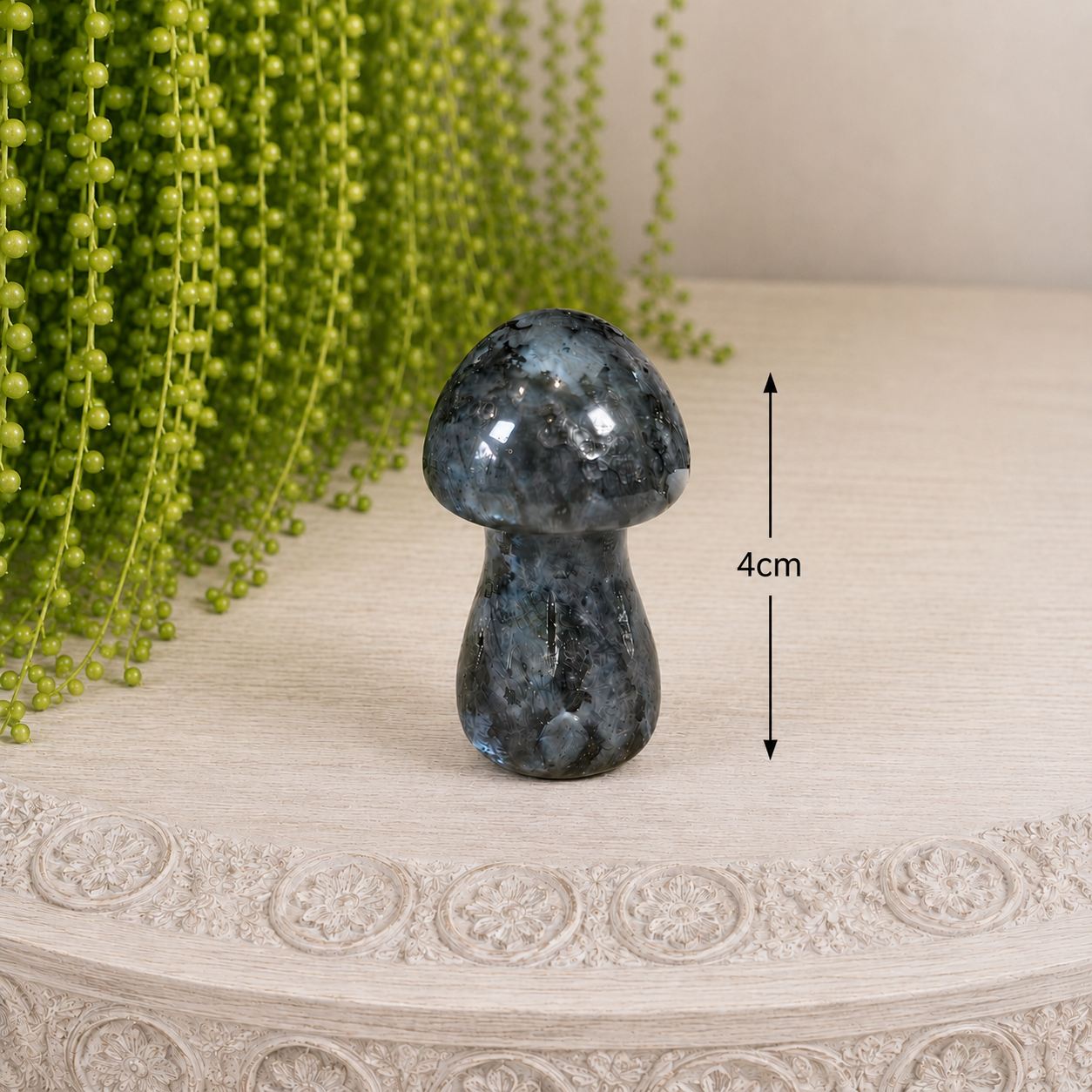 4cm Gemstone Mushroom - Larvikite