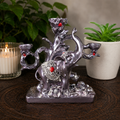 Purple & Silver Elephant Triple Sphere Stand