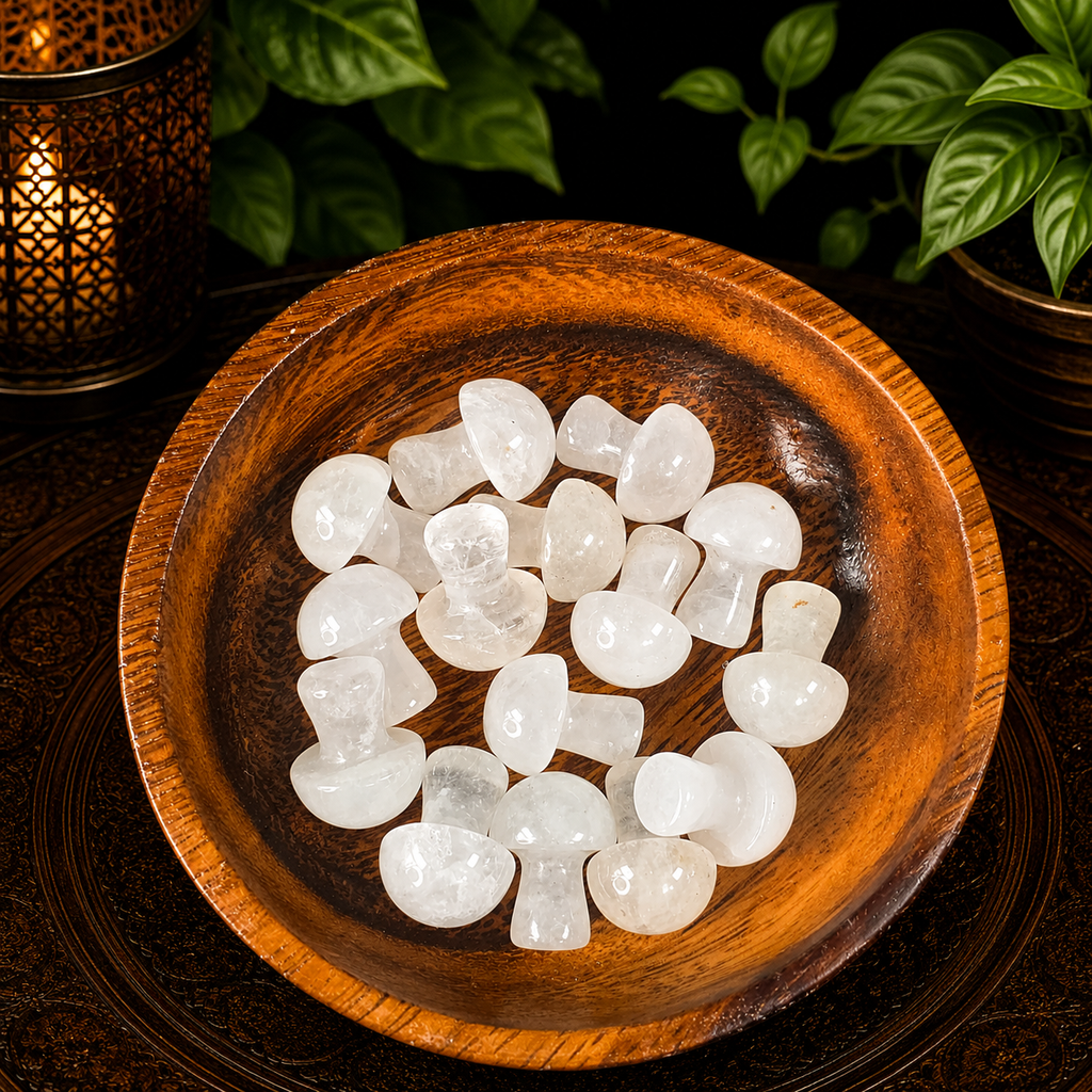 2cm Gemstone Mushroom - Rose Quartz