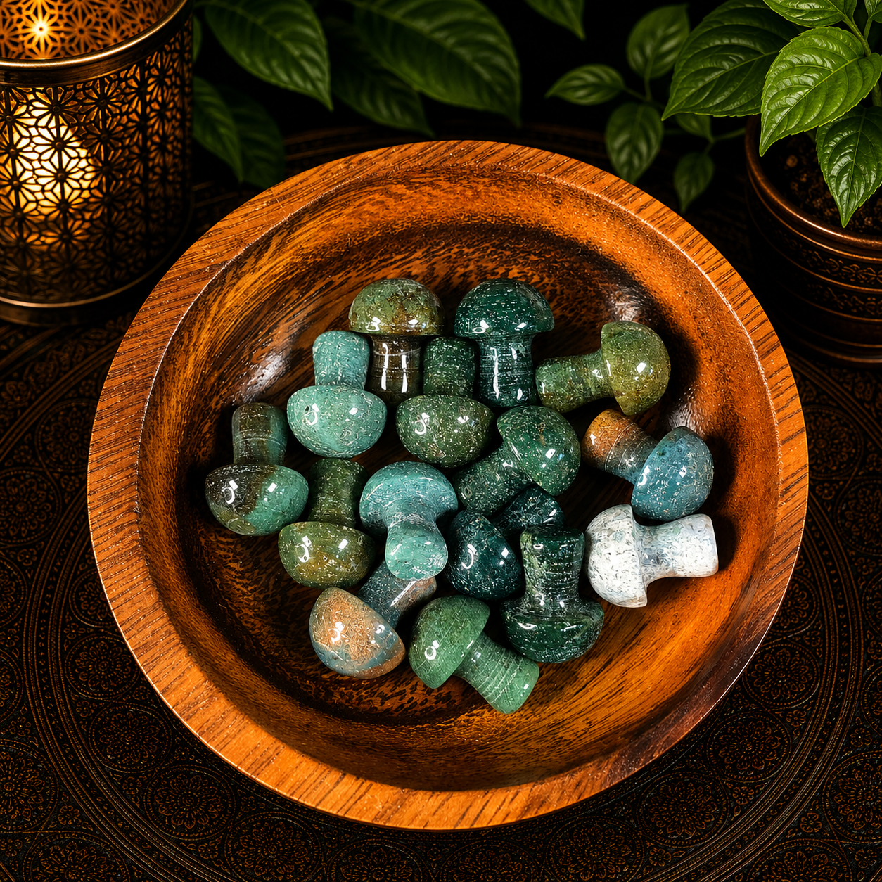 2cm Gemstone Mushroom - Ocean Jasper