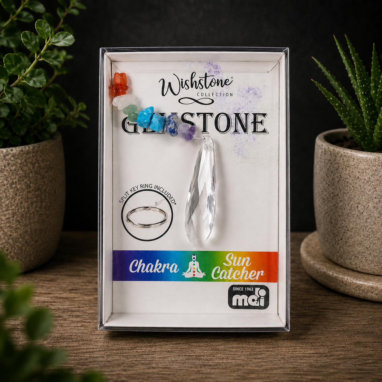 Chakra Gemstone Suncatcher  - Long Teardop