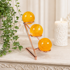 Rose Gold 3 Sphere Tiered Metal Stand