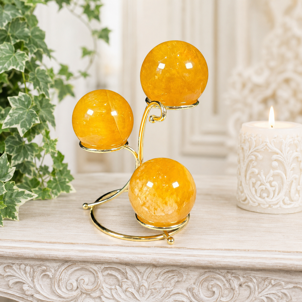 Gold 3 Sphere Metal Stand
