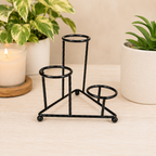 Black 3 Step Sphere Metal Stand