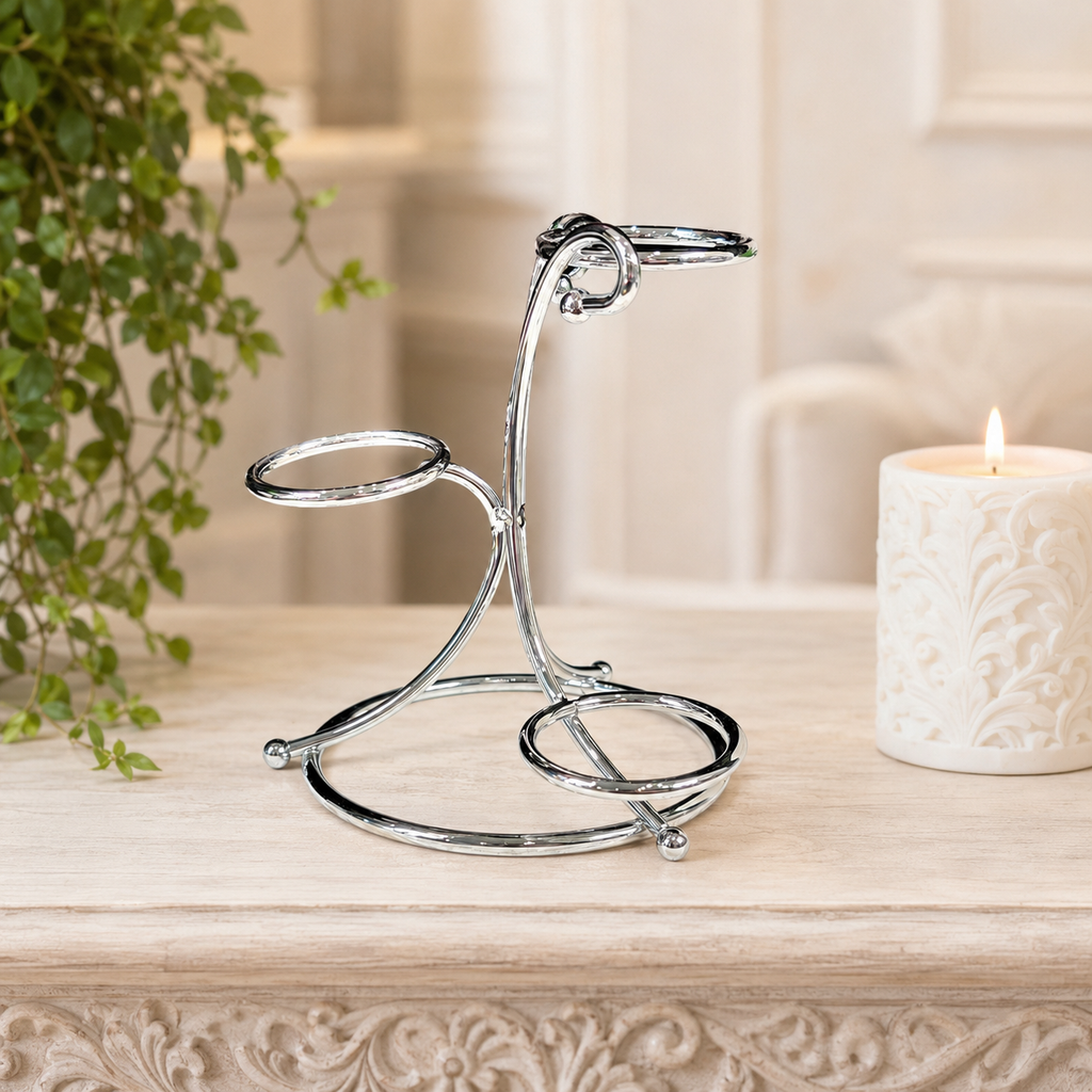Silver 3 Sphere Metal Stand