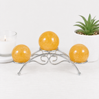 Silver 3 Sphere Arch Metal Stand