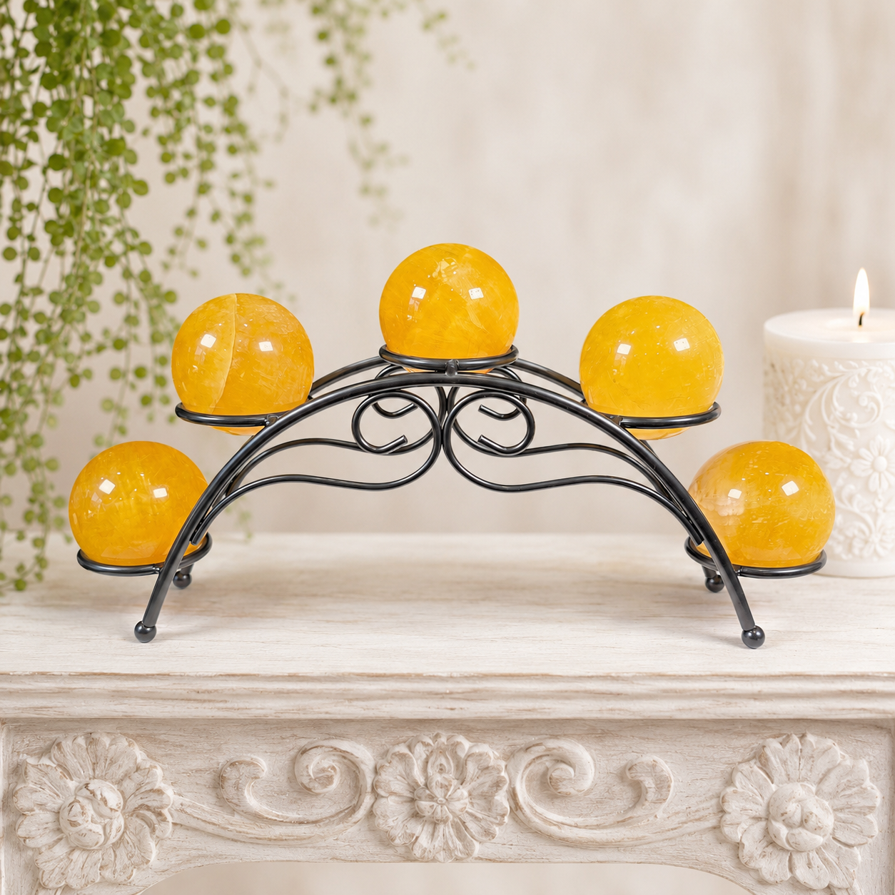 Black 5 Sphere Arch Metal Stand