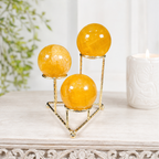 Gold 3 Step Sphere Metal Stand