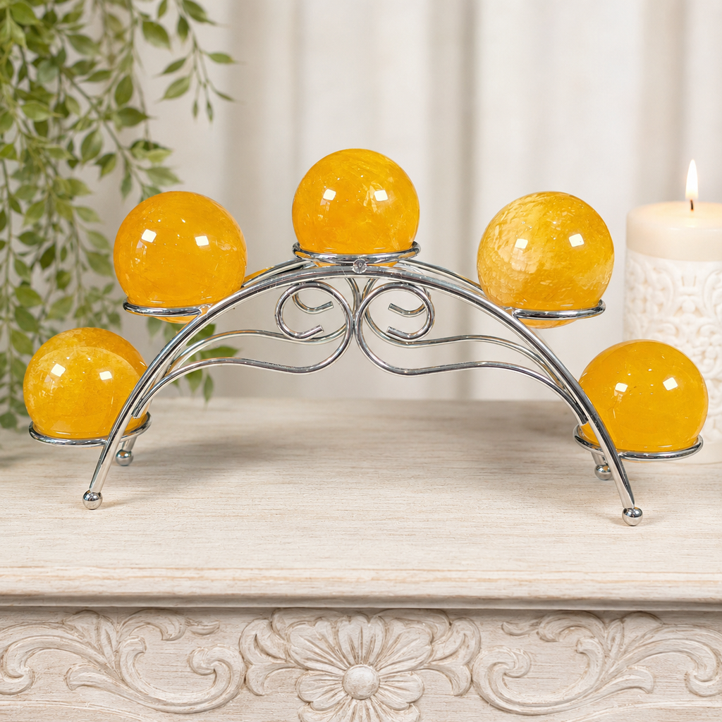 Silver 5 Sphere Arch Metal Stand