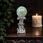 Silver Cherub Sphere Stand