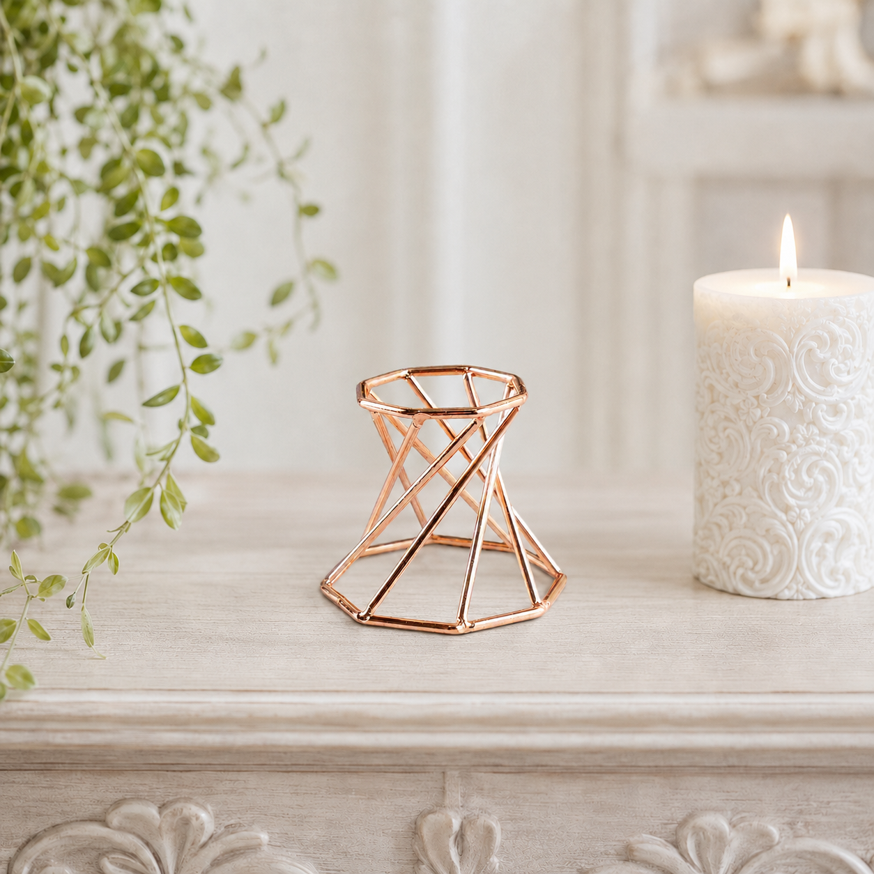 Rose Gold Metal Sphere Stand